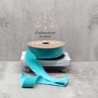 Ocean Blue Hand Torn Velvet Ribbon 1.5