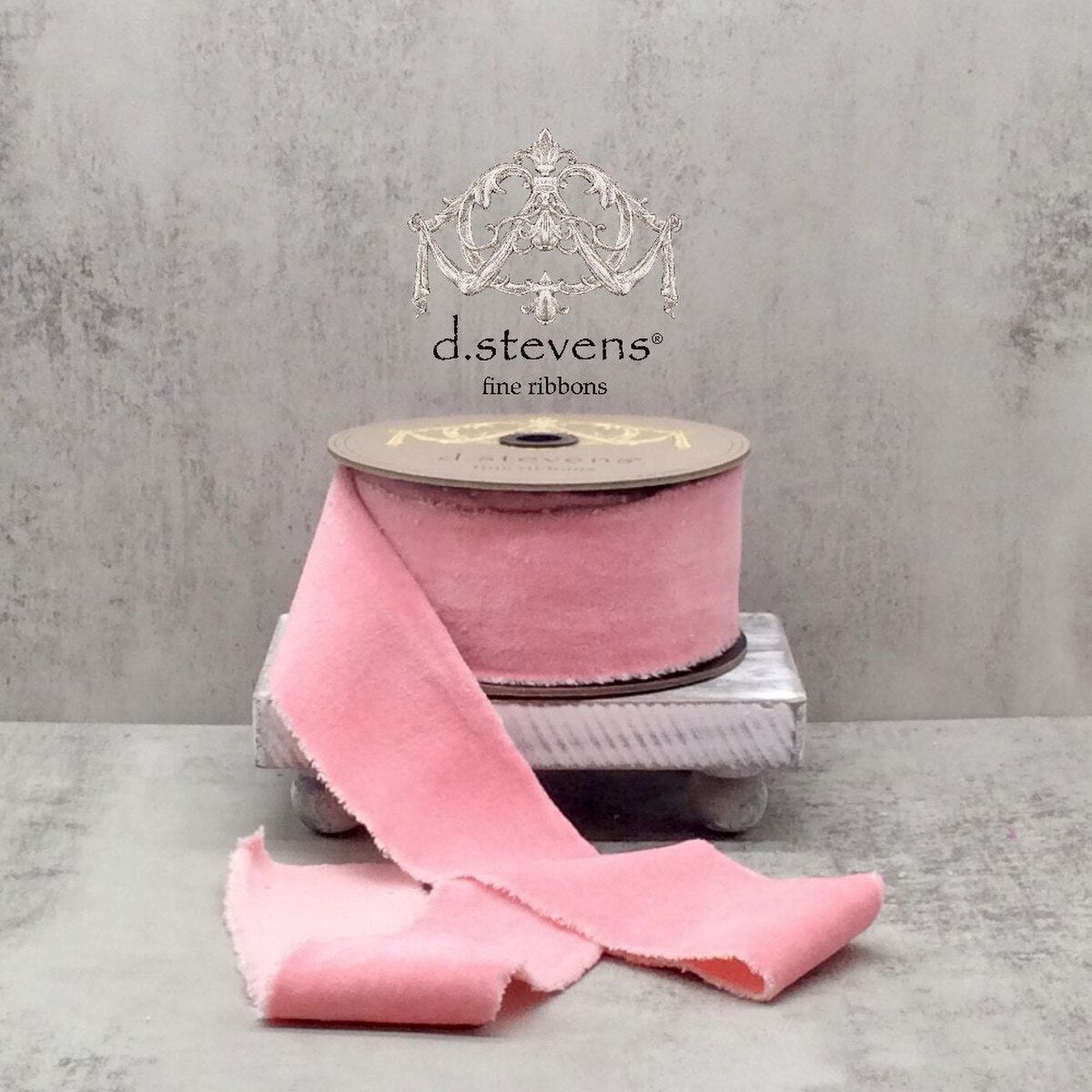 Pink Velvet Ribbon 2.5 Inch by 10 Yards Hand Torn