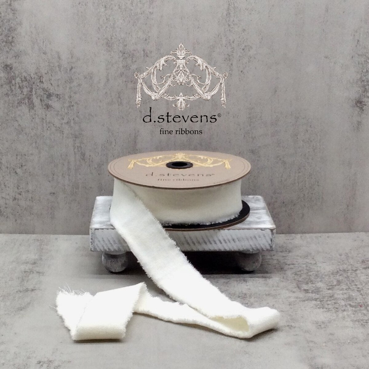 Velvet White Ribbon Hand Torn 1.5 Inch x 10 Yards