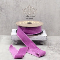 Velvet Ribbon Hand Torn Violet 1.5 Inch x 10 Yards