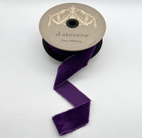 Bright Purple Hand Torn Velvet Ribbon 1.5 Inch x 10 Yds