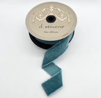Celadon Hand Torn Velvet Ribbon 1.5 Inch x 10 Yards
