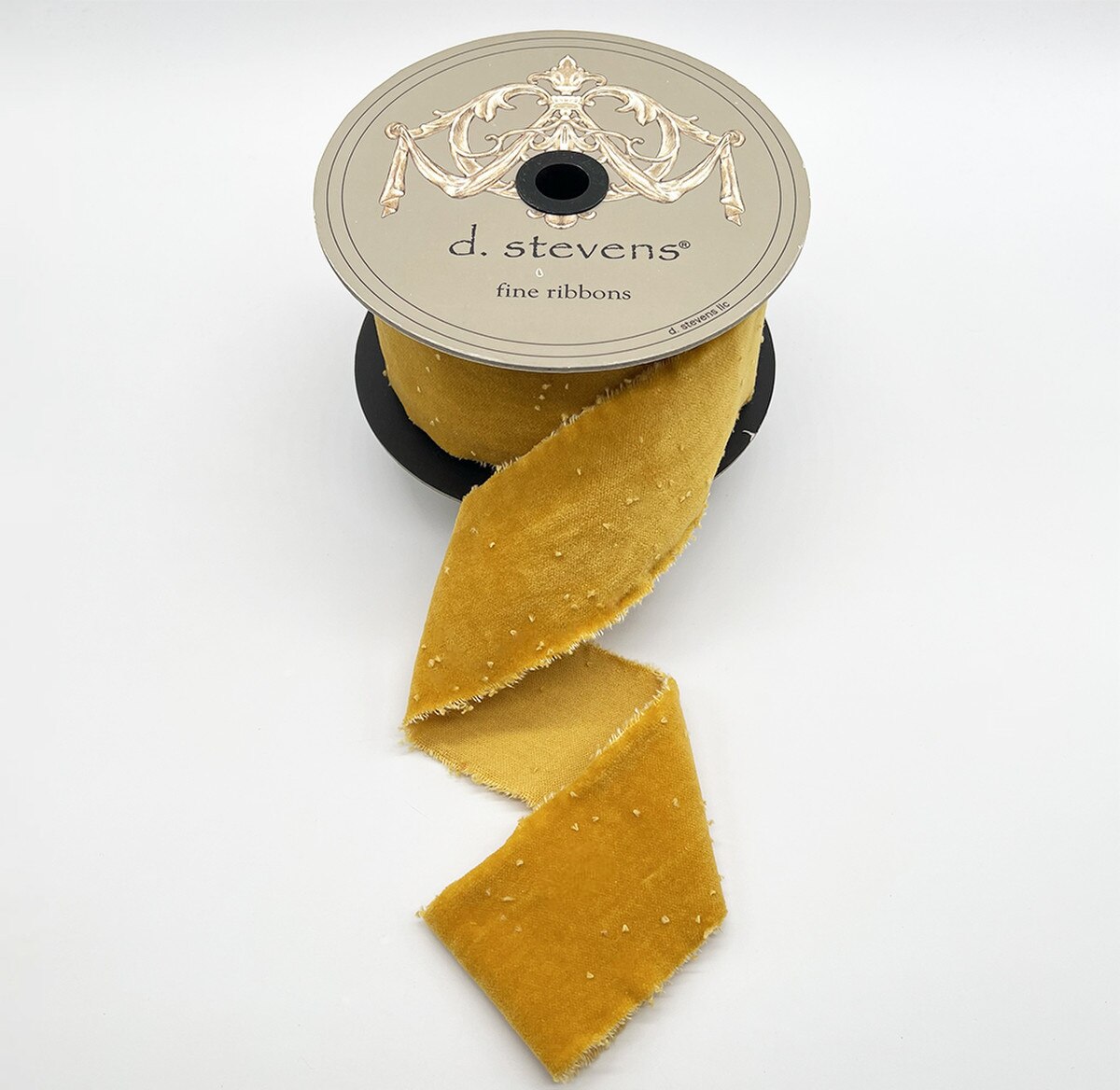 Mustard Yellow Hand Torn Velvet Ribbon 2.5" x 10 Yds
