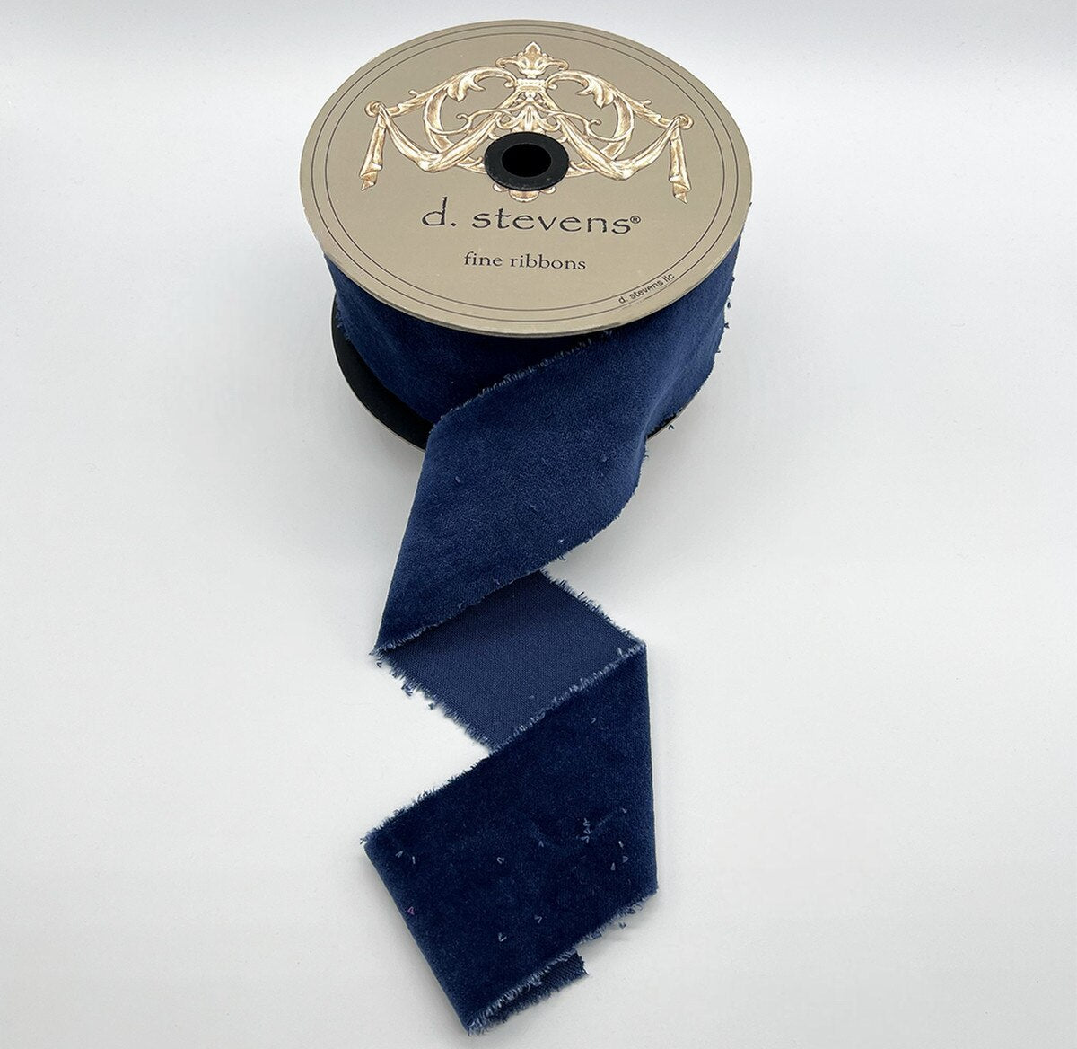 Navy Blue Hand Torn Velvet Ribbon 2.5 Inches x 10 Yards