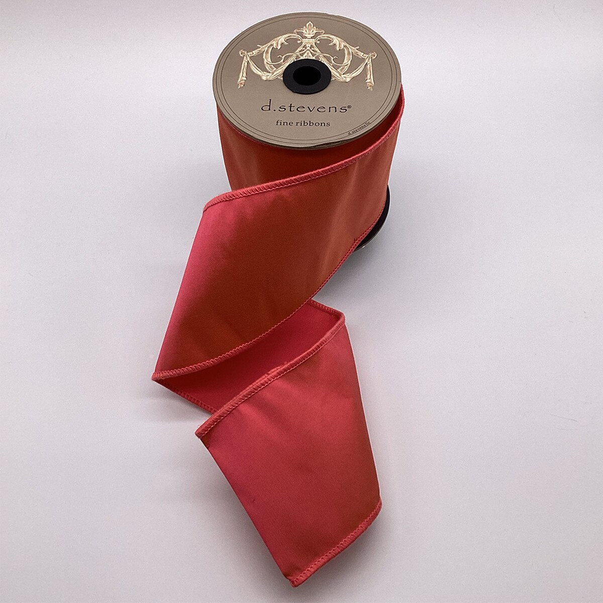 Coral Taffeta Double Fused Ribbon 4 Inch x 10 Yards
