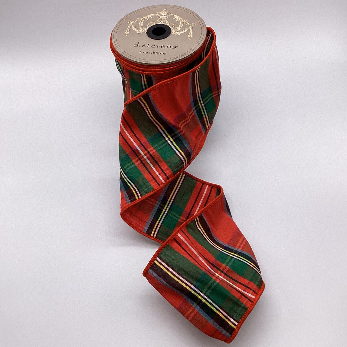 Dupion Green Plaid Ribbon 10 Yards
