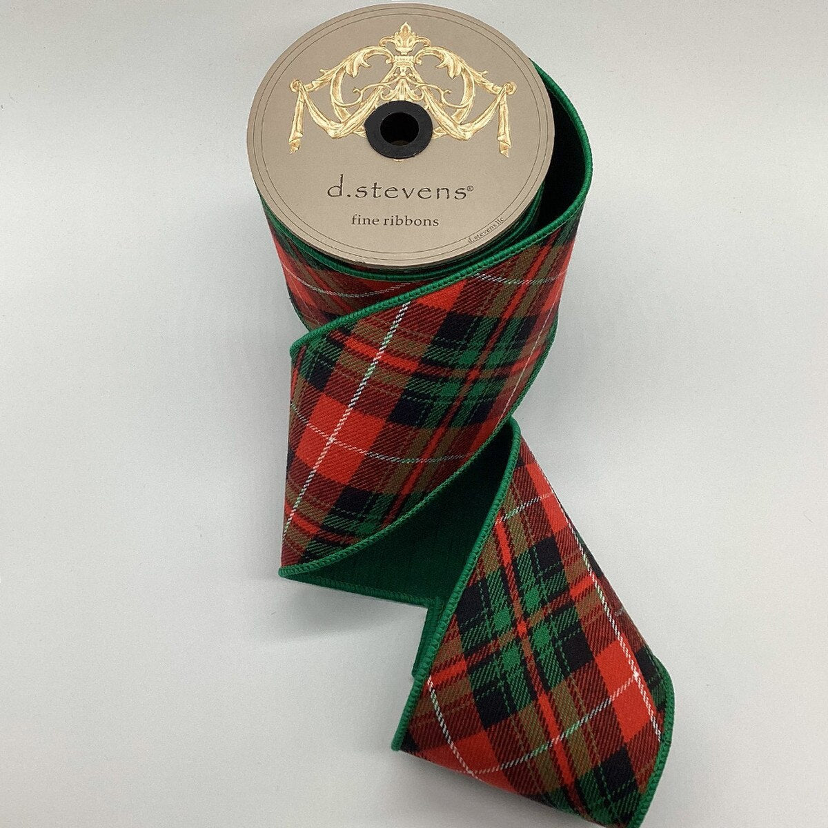 Cotton Plaid Green Ribbon 4 Inch x 10 Yards