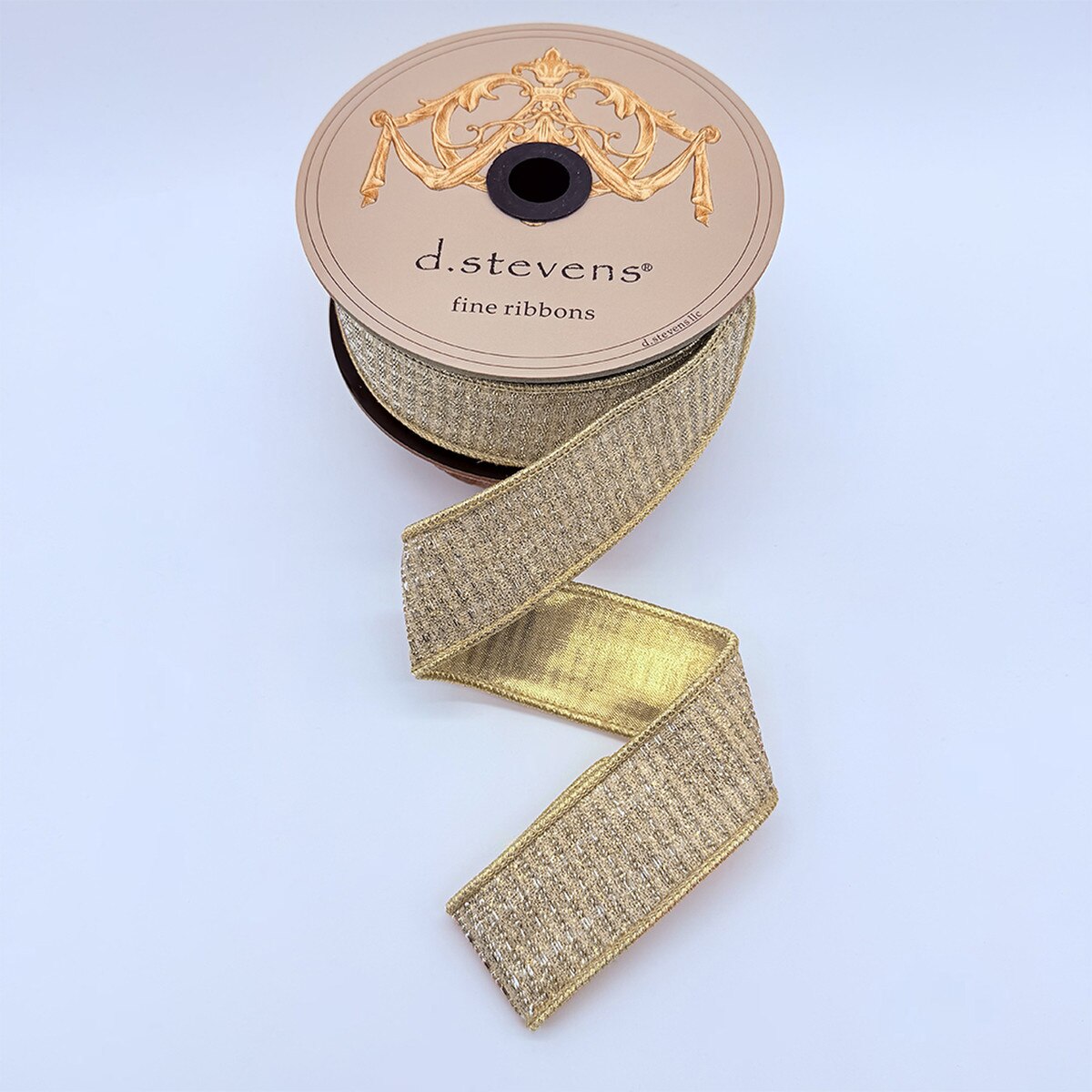 Light Gold Textured Metallic Ribbon 1.5 Inch x 10 Yards