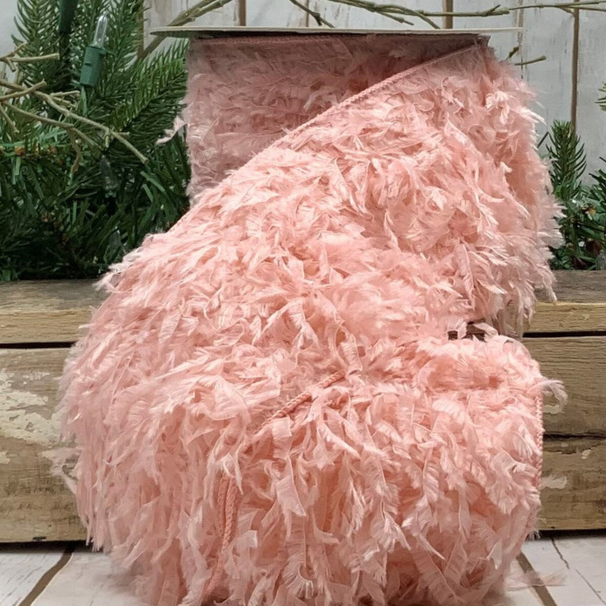 Ostrich Feather Ribbon Pink 4" x 10" Yds