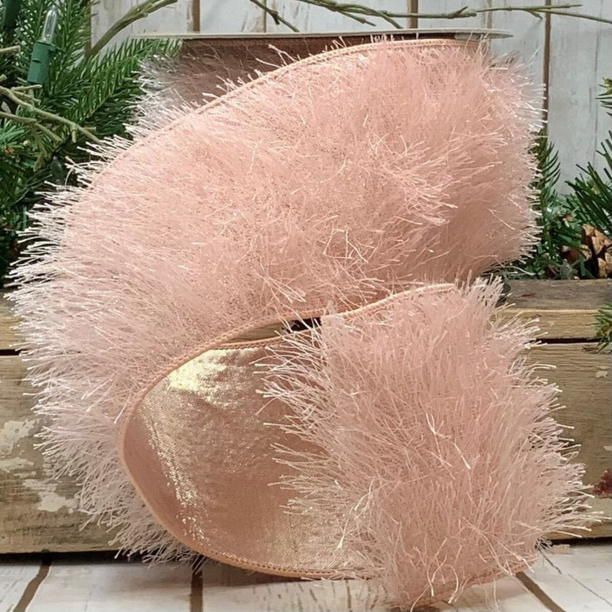Fringe Pink Ribbon 4 Inch x 10 Yards