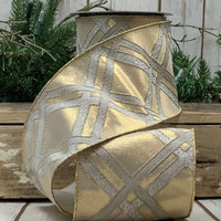 Grey Jacquard Metallic Lattice Ribbon 4