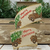 Linen Leopard Truck Ribbon 2.5