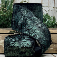 Metallic Green Fur Ribbon 4 Inch x 10 Yards