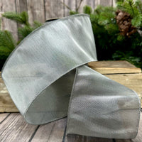 Pewter Metallic Tissue Silk Ribbon 4 Inch x 10 Yards