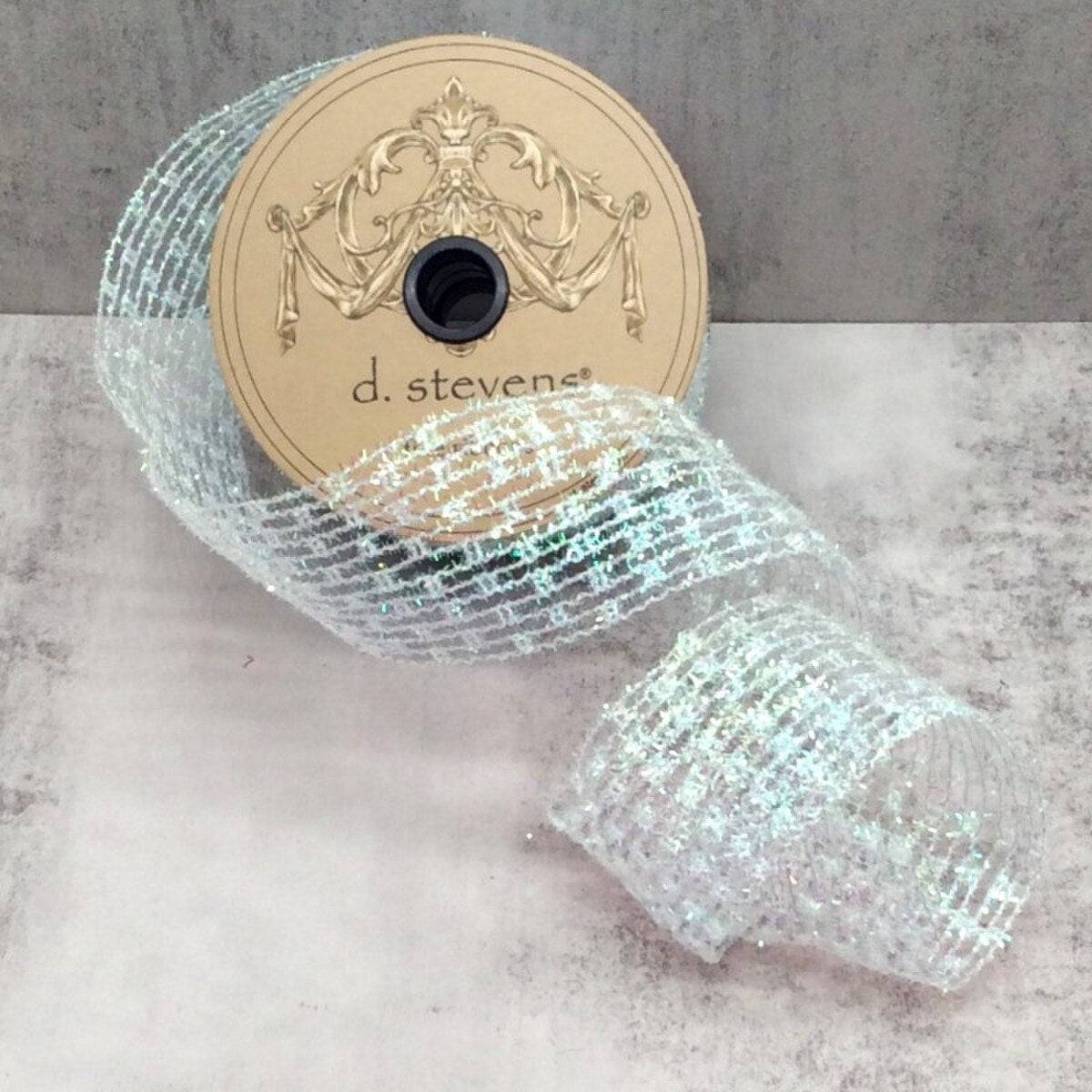 Iridescent Metallic Diamond Stretch Tinsel Ribbon 2.5" x 10 Yds