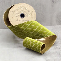 Chartruese Velvet Diamond Embroidery Ribbon 4