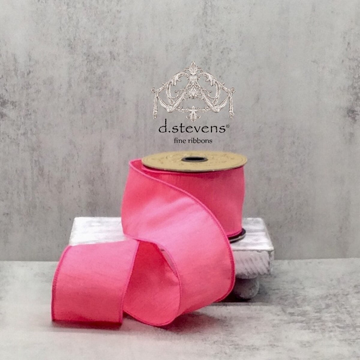 Rose Pink Faux Dupion Ribbon 2.5 Inch x 10 Yards