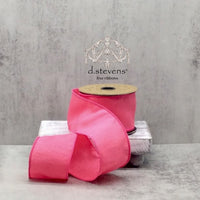 Rose Pink Faux Dupion Ribbon 2.5 Inch x 10 Yards