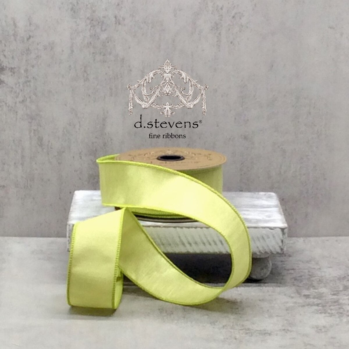 Faux Dupion Ribbon 1.5 Inch Lime 10 Yards