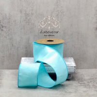Sky Blue Faux Dupion Ribbon 2.5 Inch x 10 Yards