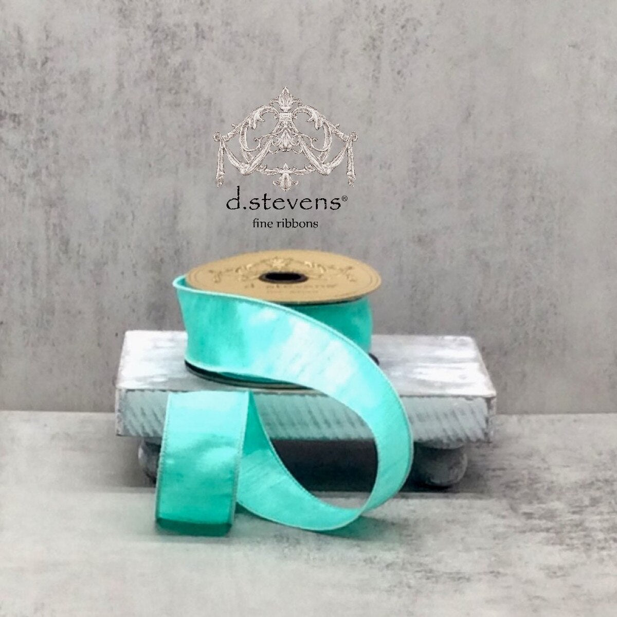 Aqua Faux Dupion Ribbon 1.5 Inch x 10 Yards