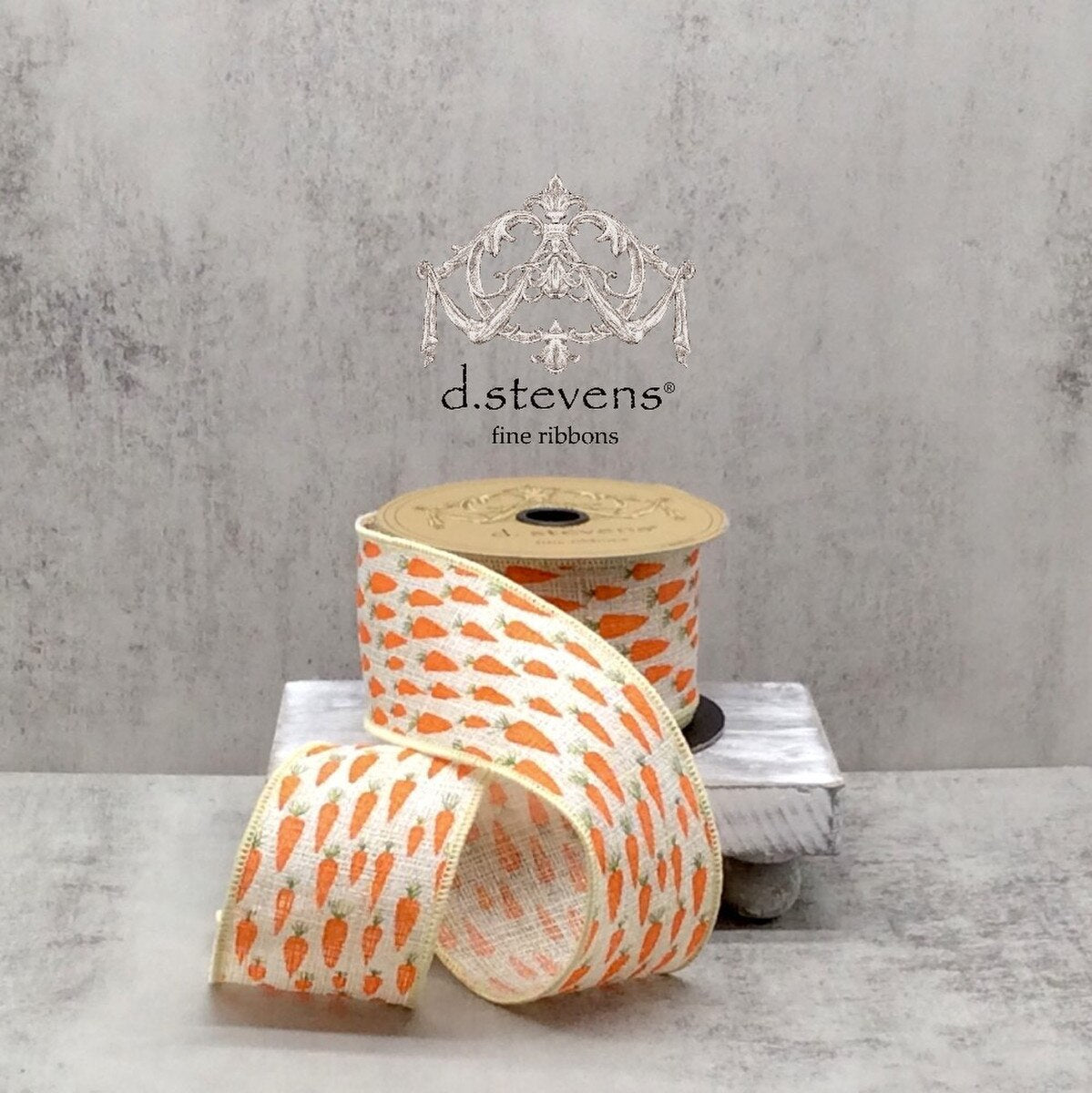 Faux Rattan Orange Carrots Ribbon 2.5" x 10 Yds