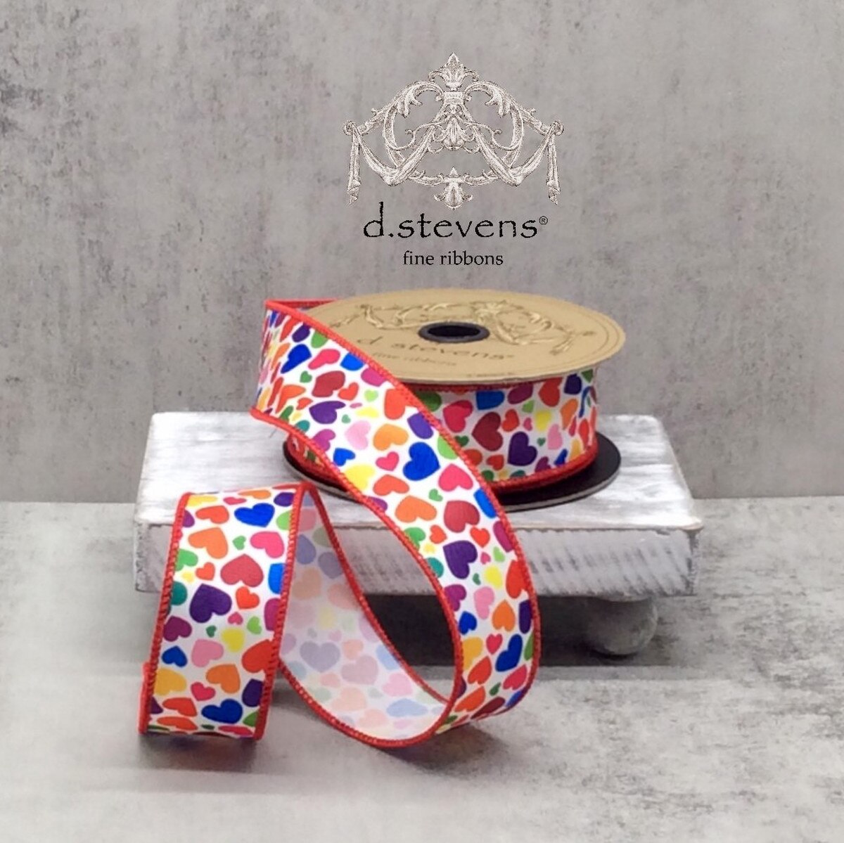 Bright Hearts White Ribbon 1.5 Inch Linen 10 Yards