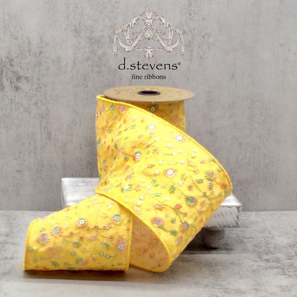 Goldenrod Dupion Sequin Ribbon 4 Inch x 5 Yards