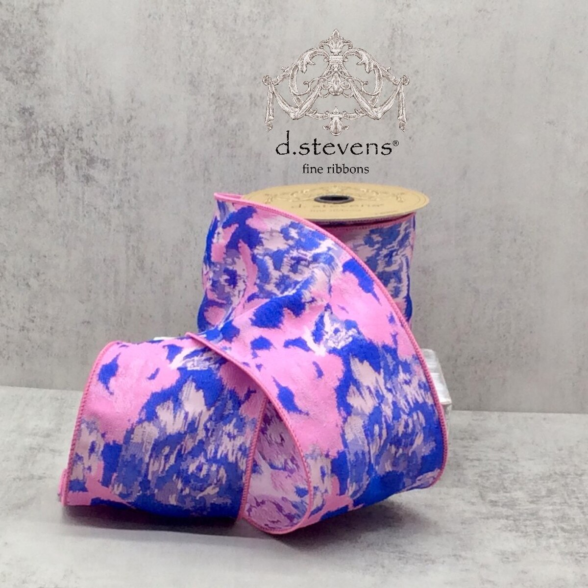 Jacquard Botanical Ribbon Lavender Purple Blue 4" x 10 Yds