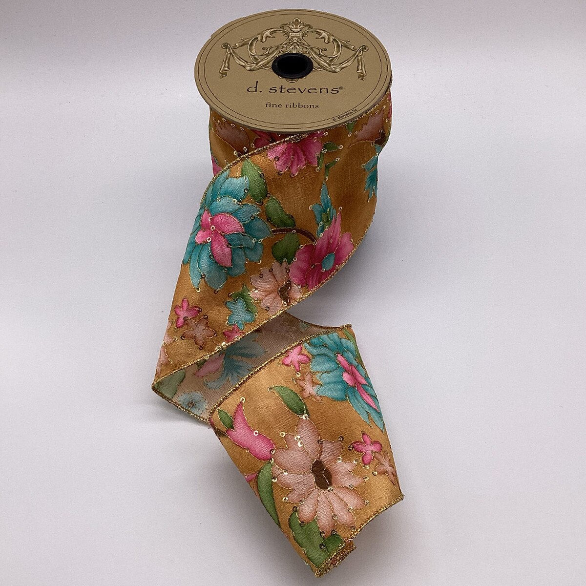 Copper Pink Dupion Ribbon 10 Yds 4 Inch Wide