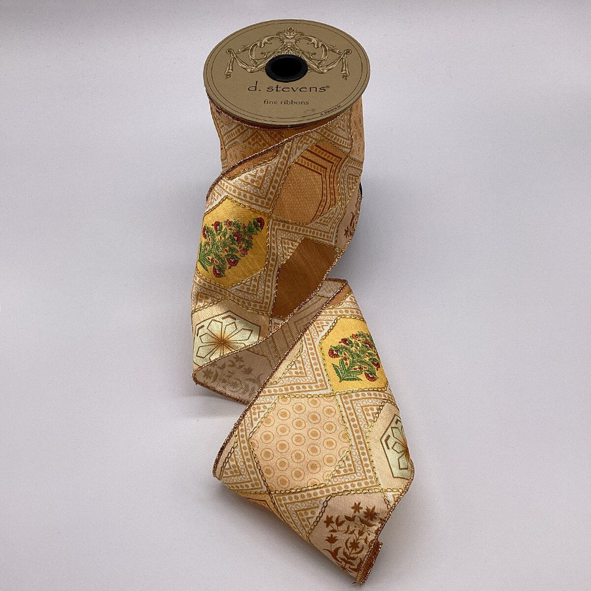 Embroidery Tile Ribbon Orange 4 Inch x 10 Yards