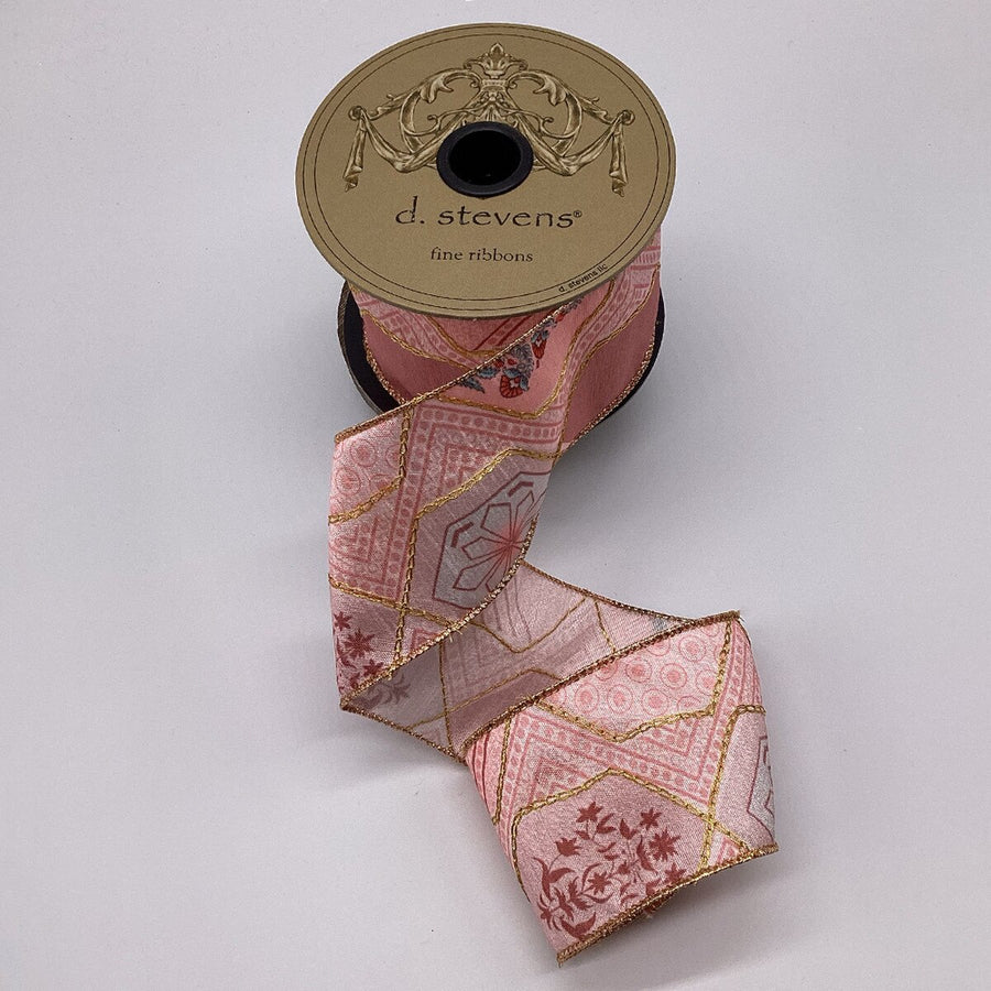 Pink Ribbon Embroidery Tile 2.5" x 10 Yds