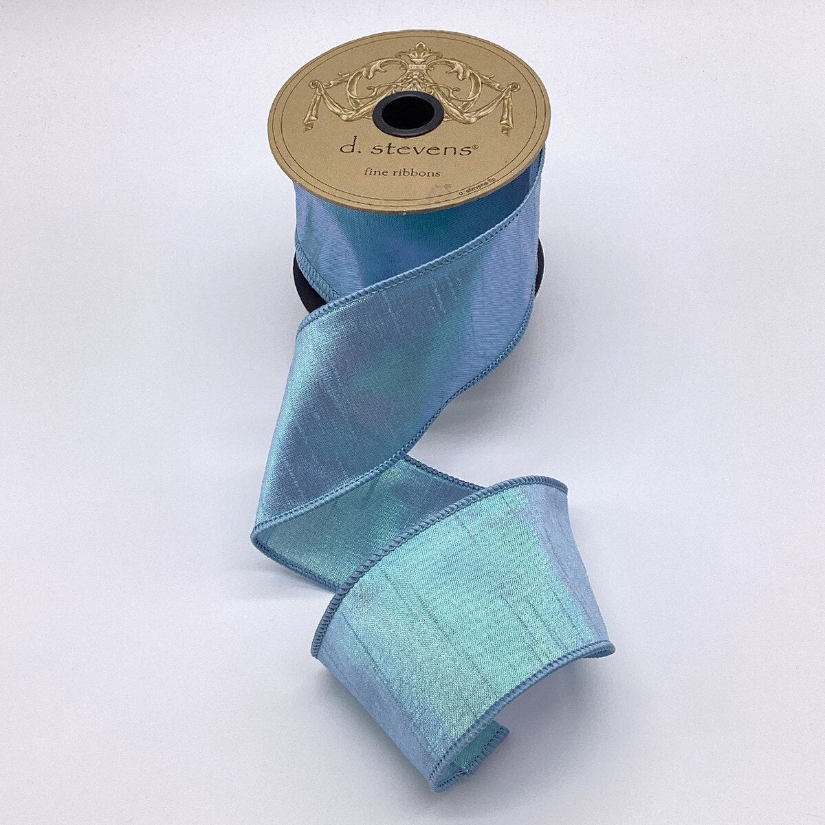 Iridescent Aqua Dupion Ribbon 2.5" x 10 Yds