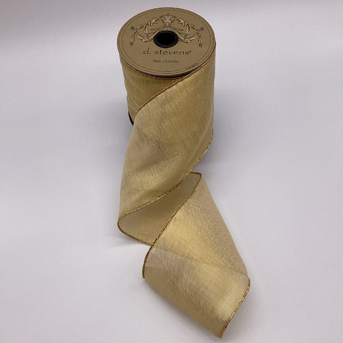 Gold Metallic Sheer Ribbon 4 Inch x 10 Yards