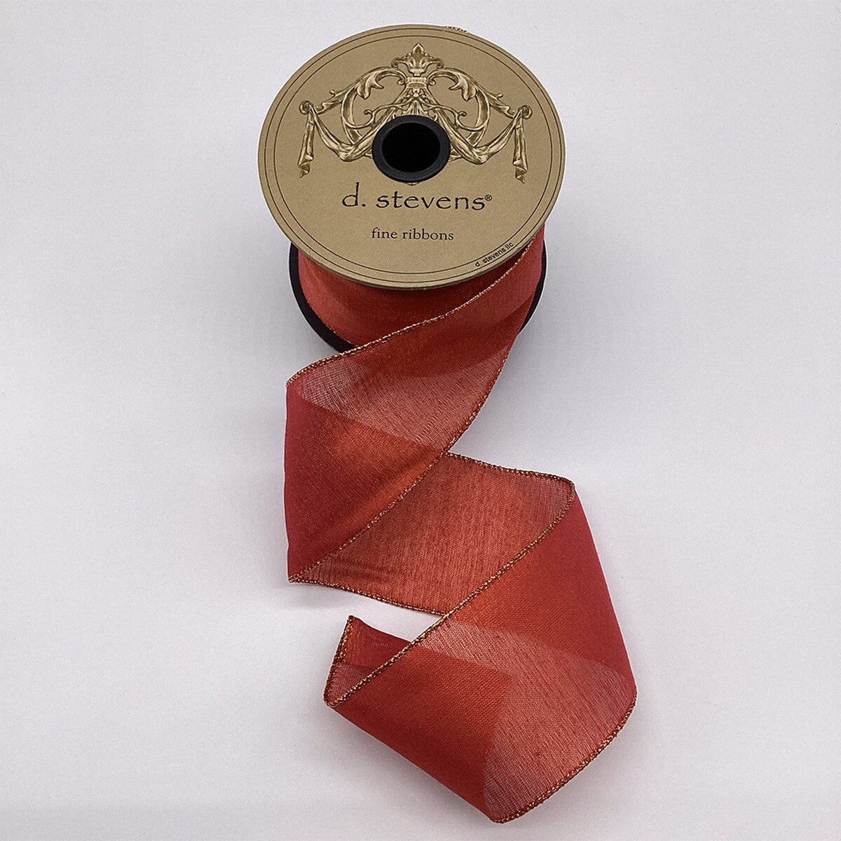 Metallic Sheer Ribbon Red Gold 2.5 Inch x 10 Yards