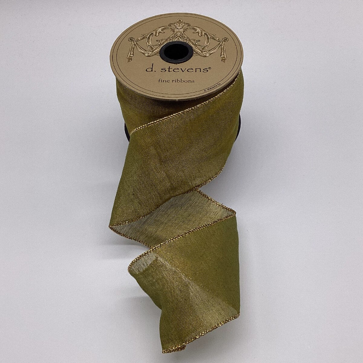 Metallic Mesh Ribbon Chartreuse Gold 10 Yds 2.5 Inch