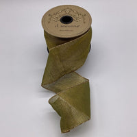 Metallic Mesh Ribbon Chartreuse Gold 10 Yds 2.5 Inch