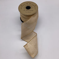 Metallic Mesh Ribbon Cream Gold 2.5 Inch 10 Yards