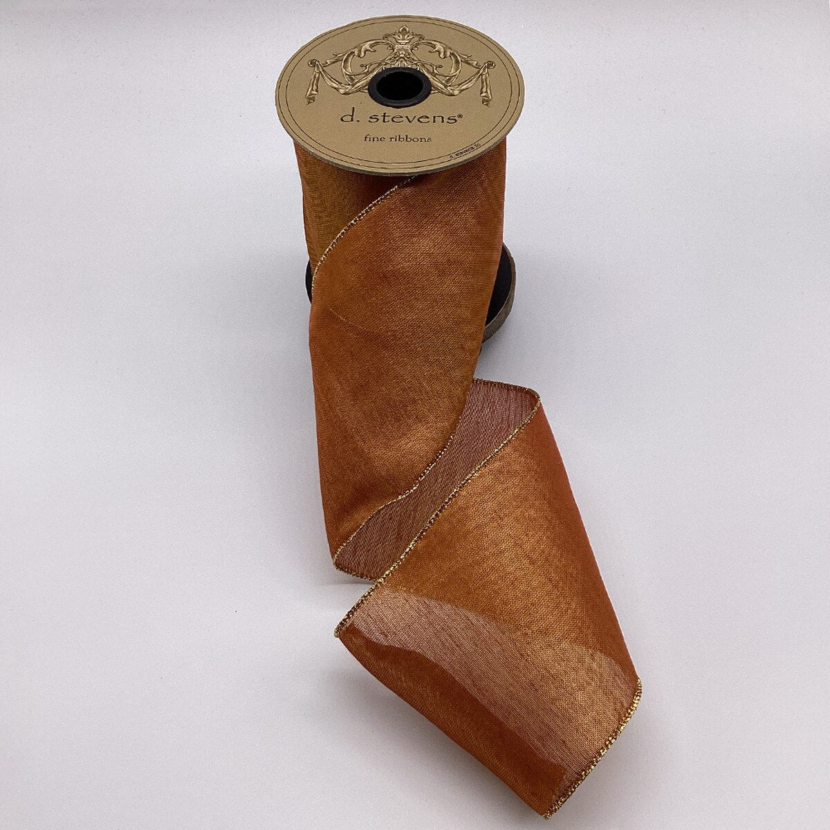 Metallic Mesh Ribbon Copper Gold 10 Yds 4 Inch