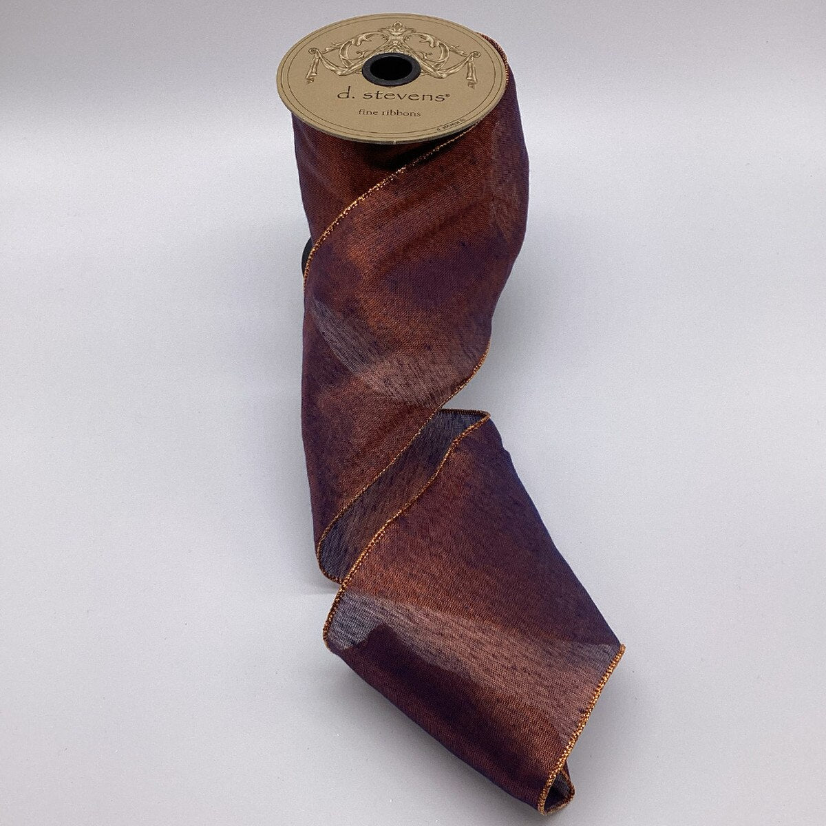 Metallic Mesh Ribbon Blue Copper 10 Yards 4 Inch