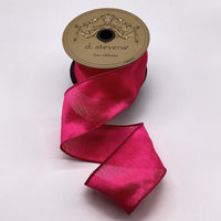Hot Pink Linen Ribbon 2.5 Inch x 10 Yards