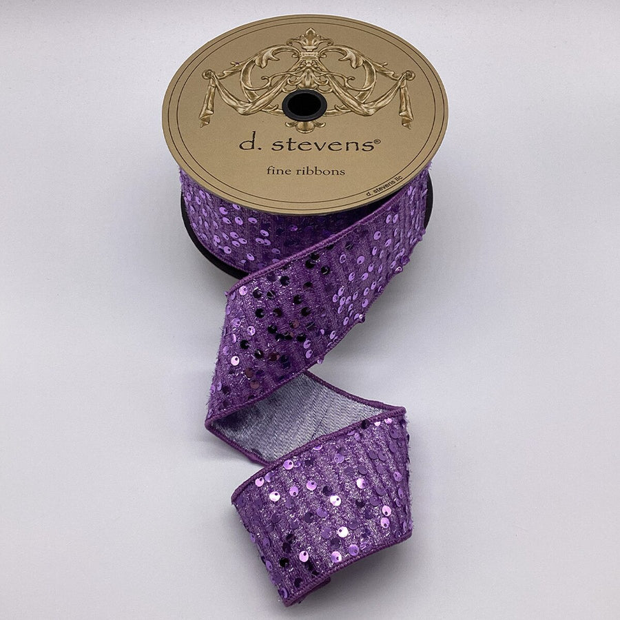 Light Purple Sequin Tinsel Ribbon 2.5" x 10 Yds