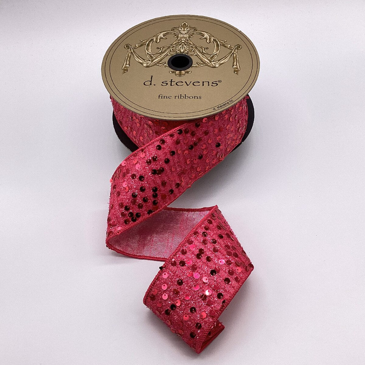 Hot Pink Sequin Tinsel Ribbon 2.5 Inch x 10 Yards