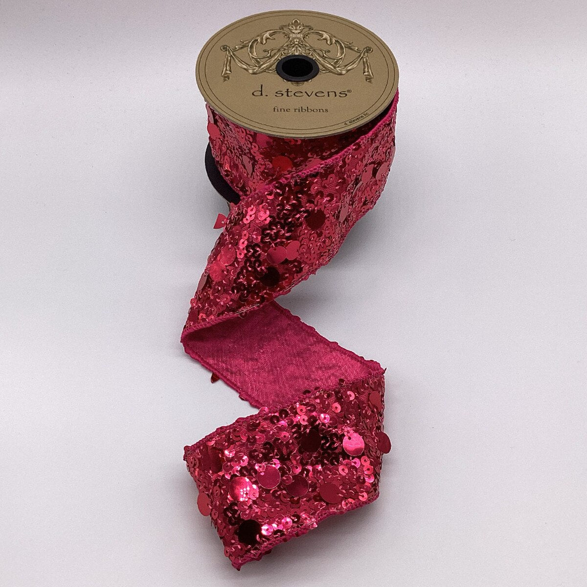 Hot Pink Sequins Ribbon 2.5 Inch x 5 Yards