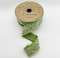Lime Metallic Dupion Sequin Ribbon 1.5 Inch X 10 Yards