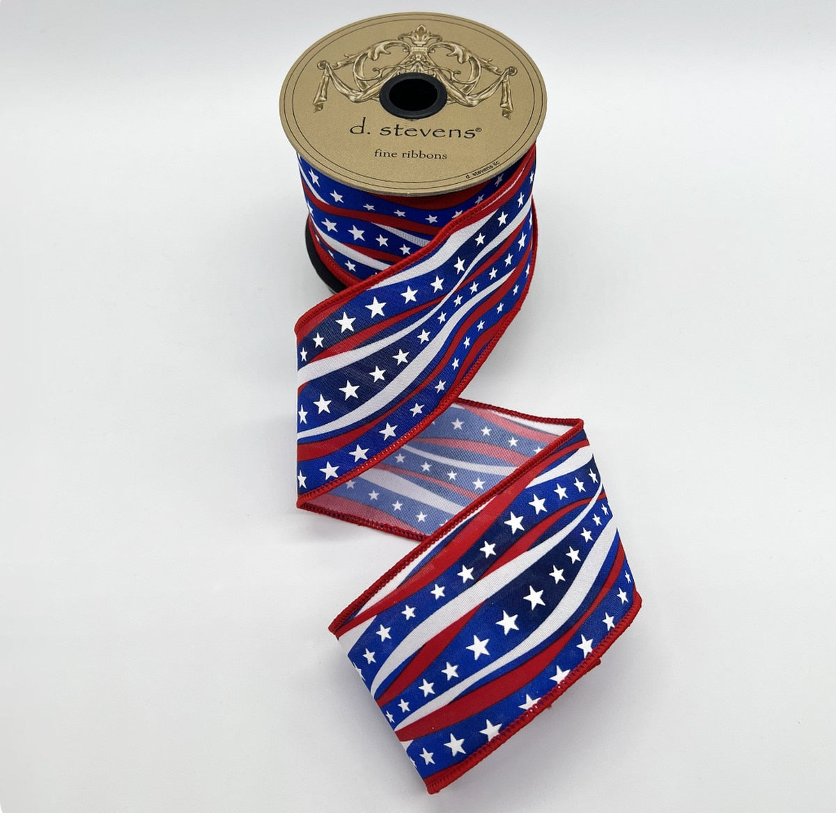 Patriotic Red White Blue Ribbon Poplin 2.5" x 10 Yds