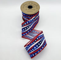 Patriotic Red White Blue Ribbon Poplin 2.5