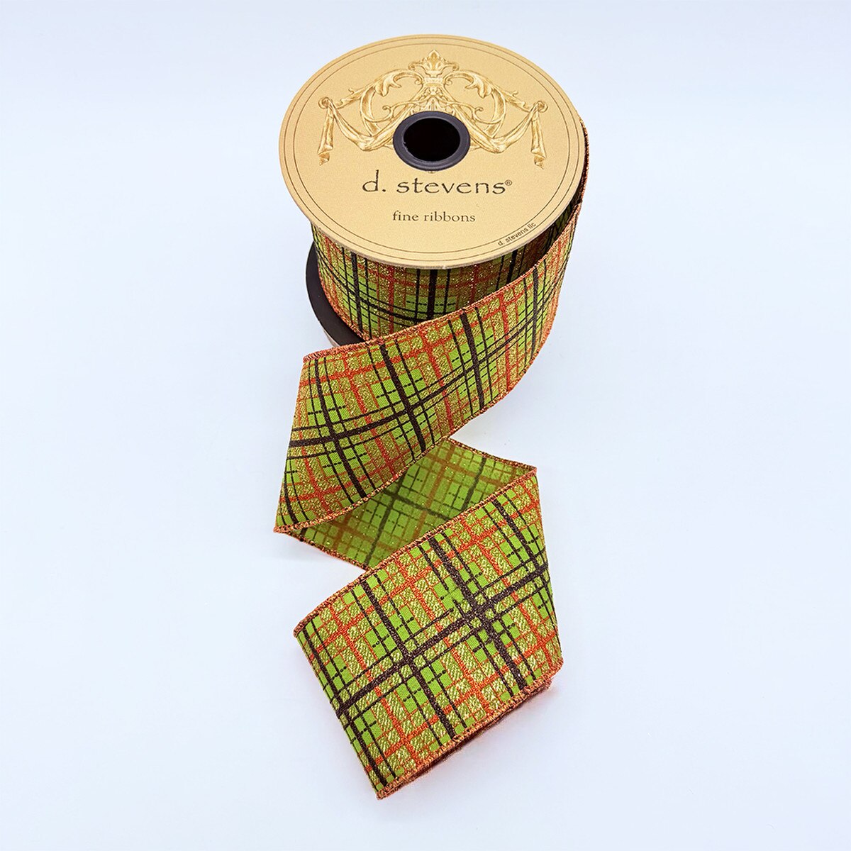 Orange Brown Glitter Olive Ribbon 2.5 Inch x 10 Yards