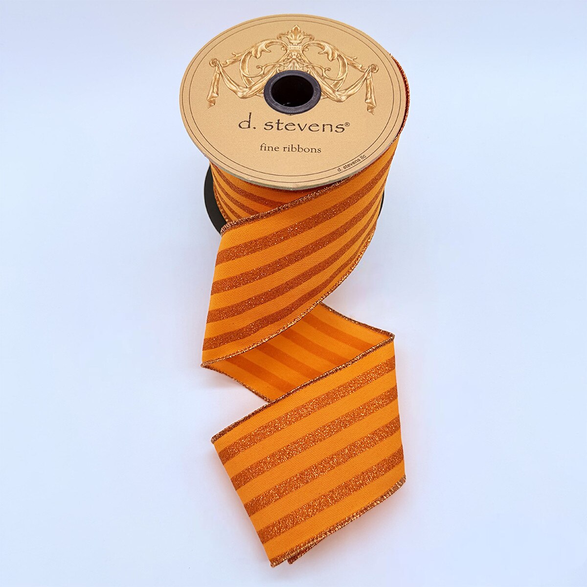 Orange Glitter Poplin Ribbon 2.5 Inch x 10 Yards