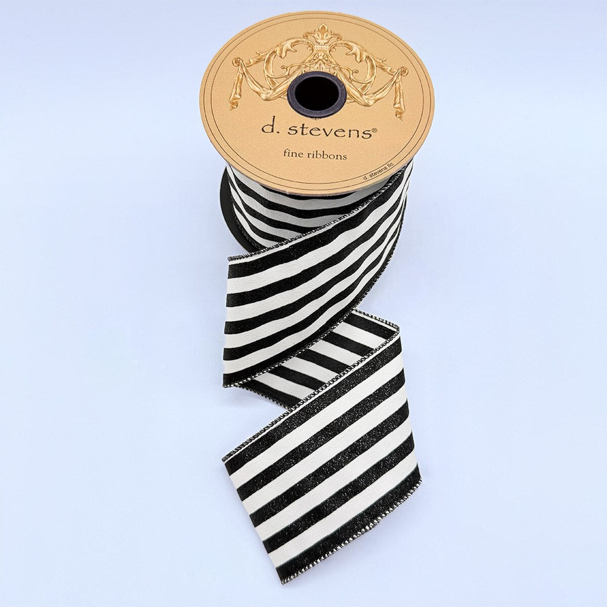 Black Stripe Poplin Glitter Ribbon 2.5" x 10 Yds
